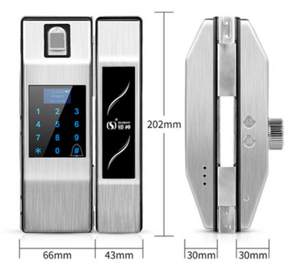 Digital No Wiring Bluetooth Code Glass Door Office Biometric Locks