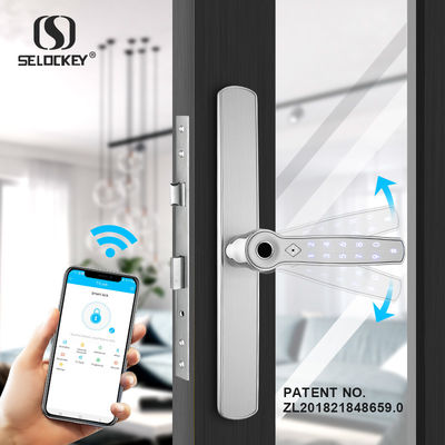 WIFI Keyless Aluminum Door Fingerprint Bluetooth Gate Locks