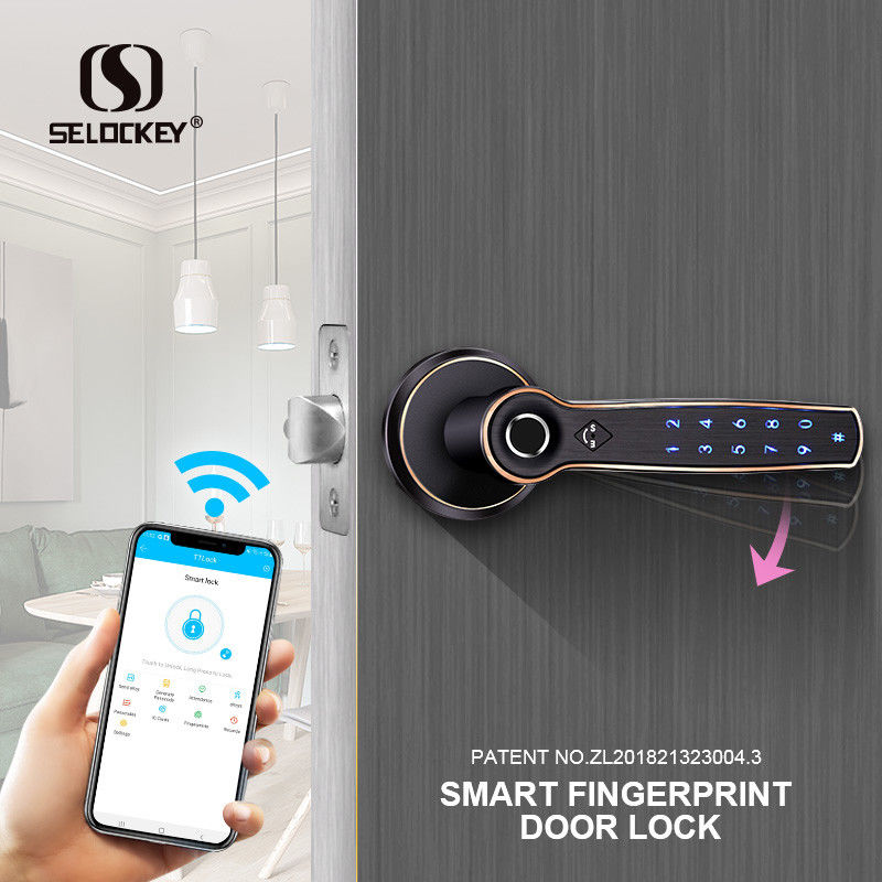 Bluetooth S1580 IC Card 304 Stainless Steel Fingerprint Door Locks