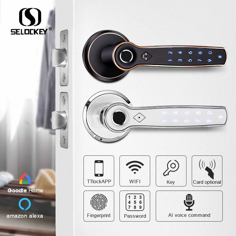 IP55 Home Fingerprint Keyless Smart Bedroom Door Lock