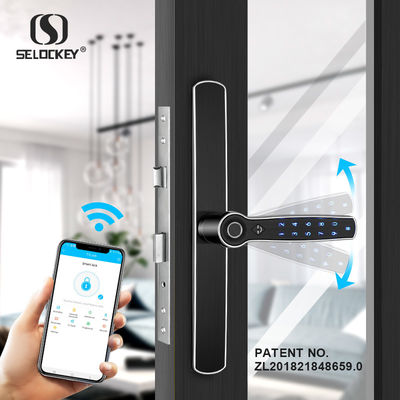 Dual Bluetooth WIFI Fingerprint Keypad Aluminium Door Locks And Handles