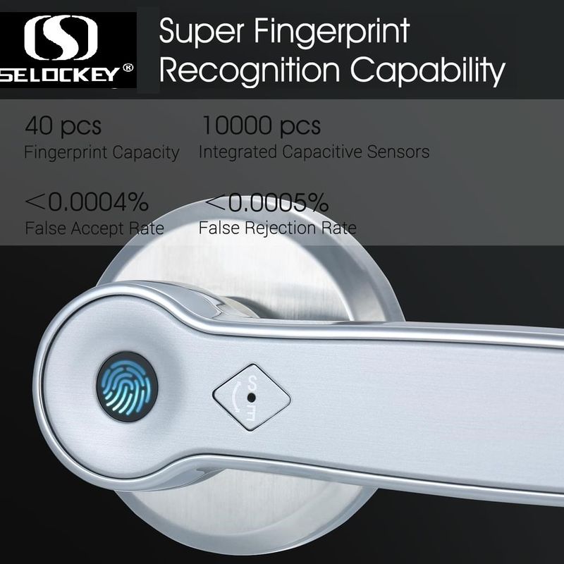 Security Fingerprint Scanner Smart Pin Key Keyless Door Handle Locks