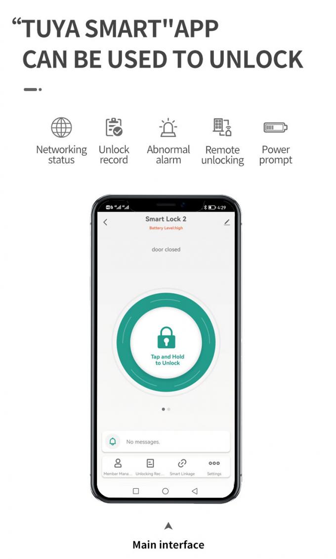 Rapid Identification Smart Gate Lock FCC Sliding Door Smart Lock